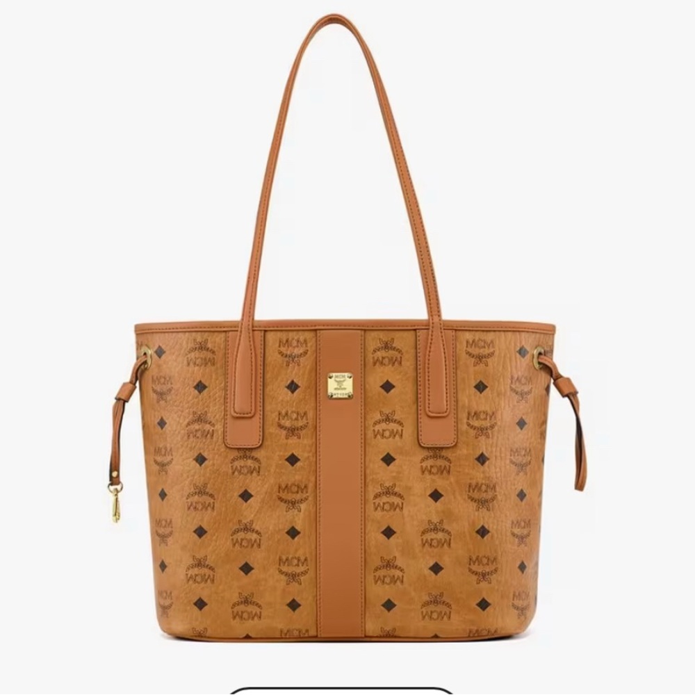 MCM Tan Leather Tote Bag